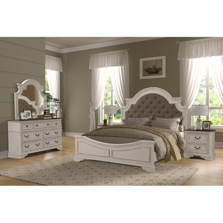 One Allium Way® Lilia Upholstered Standard 5 Piece Dresser Set ...